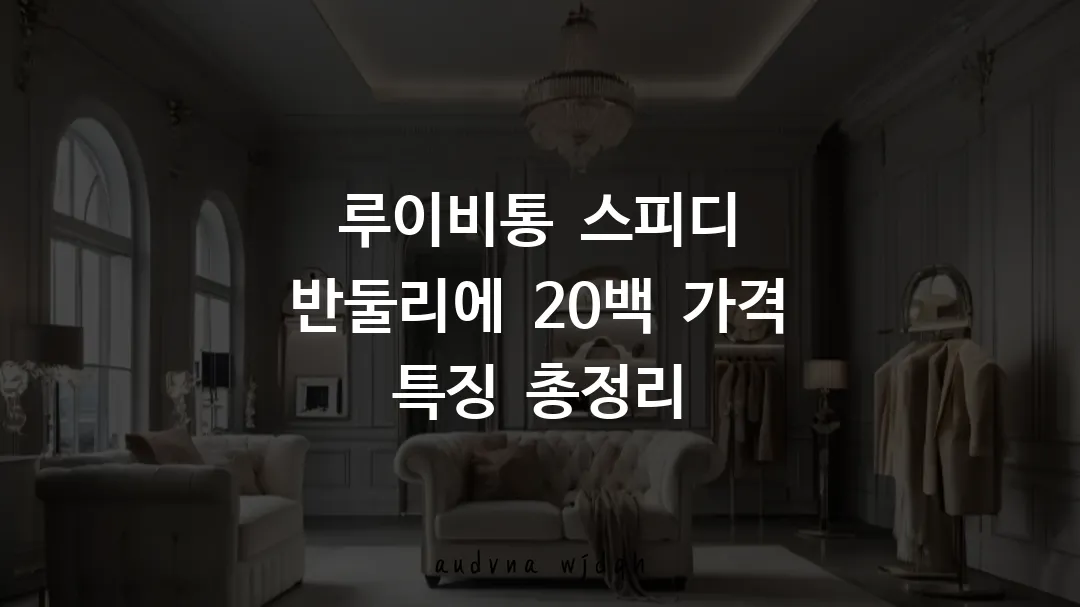 루이비통 스피디 반둘리에 20백 가격 특징 총정리