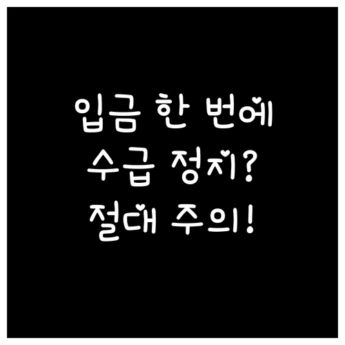 입금 내역 하나로 수급 자격 정지될 ..