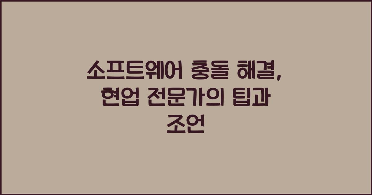 소프트웨어 충돌 해결