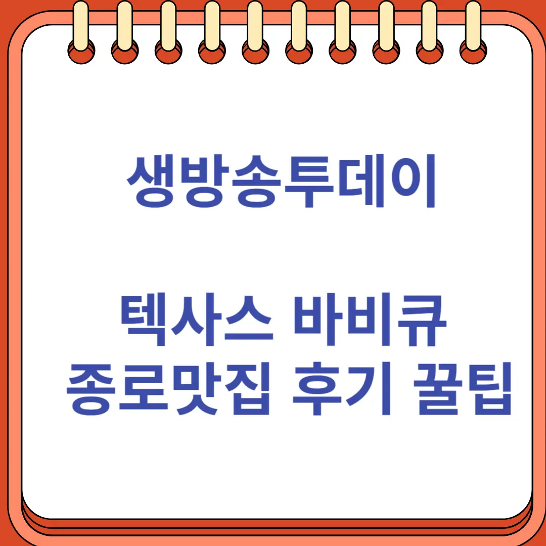 생방송투데이 텍사스 바비큐 종로맛집 후기 꿀팁