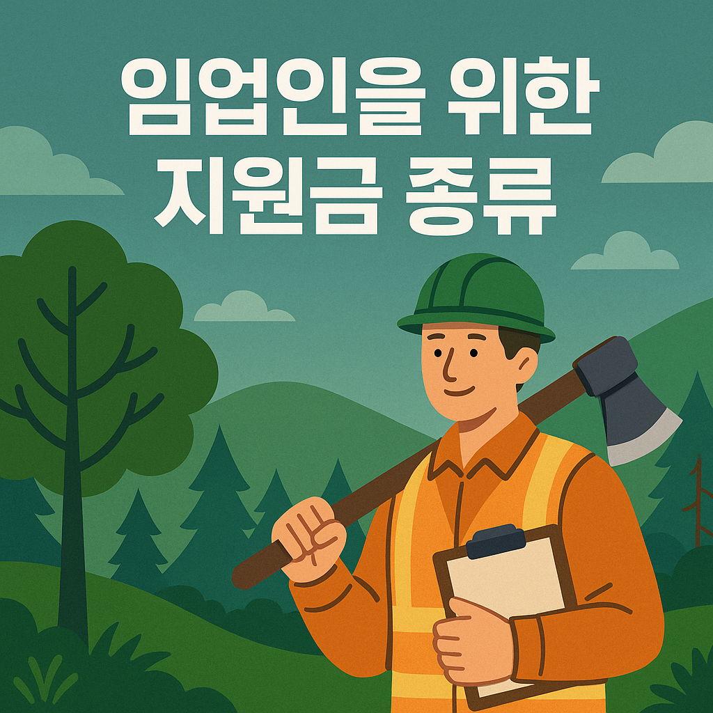 임업인을 위한 지원금 종류 포스터 이미지