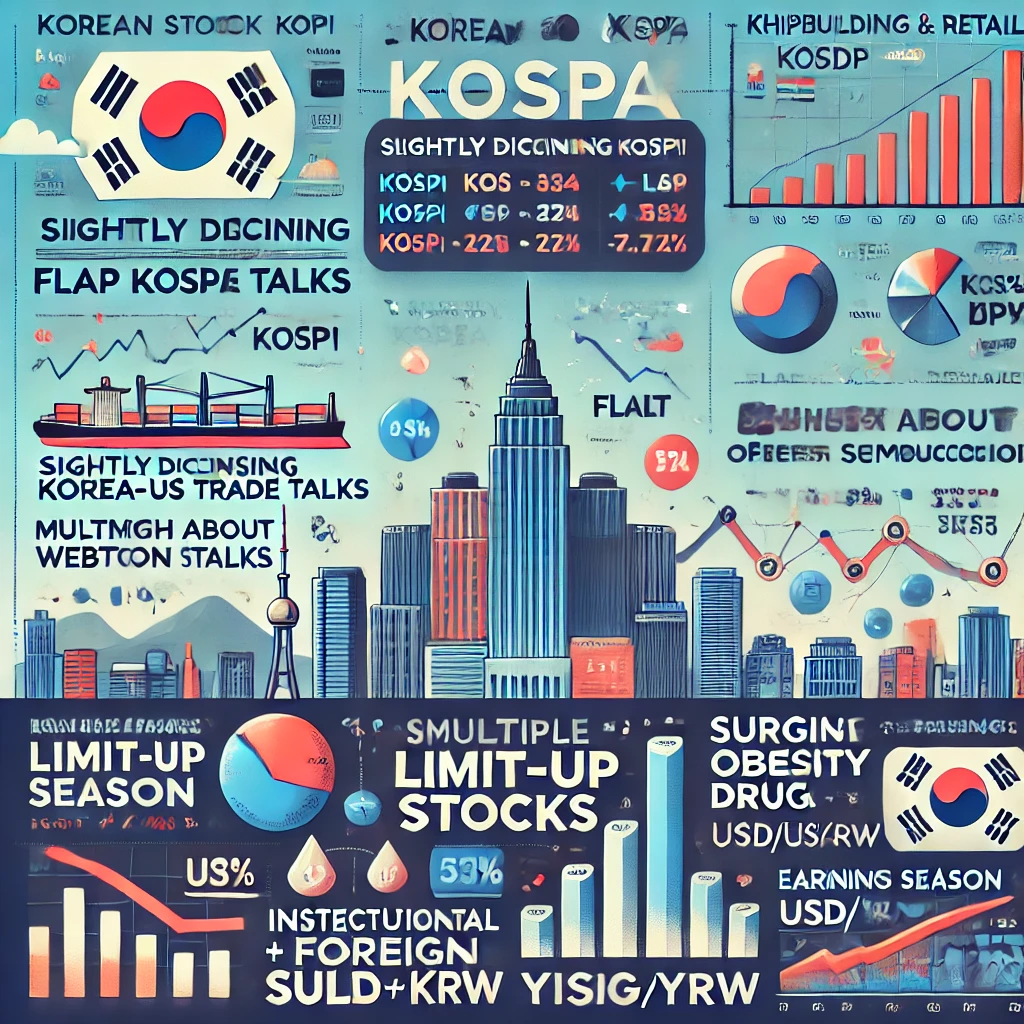 2025년 04월 24일 목요일 - 조선&middot;유통 업종 강세 주도한 혼조장세