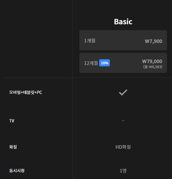 웨이브-베이직-요금제