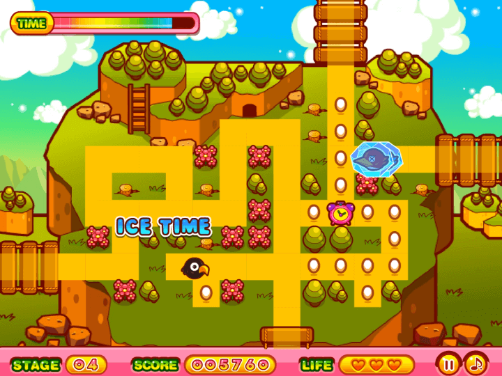 까마귀가-얼음-아이템을-먹어-새를-얼음-안에-가두는-화면