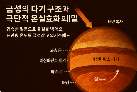 금성의 대기 구조와 극단적 온실효과의 비밀