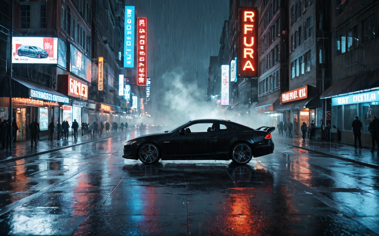 AI로 생성한 장엄한 분위기의 미래도시의 모습.