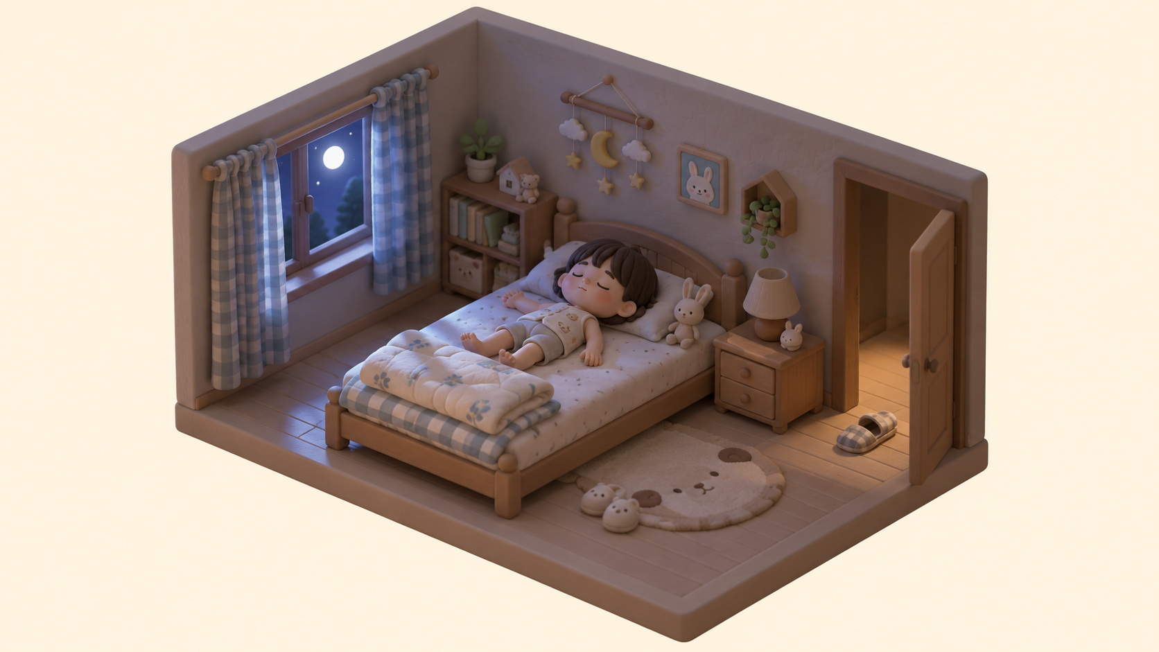 불 끈 방의 잠든 아이