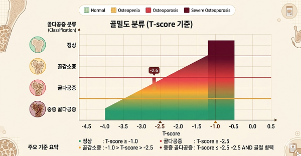 골밀도 수치(T-score, Z-score) 쉽게 이해하기