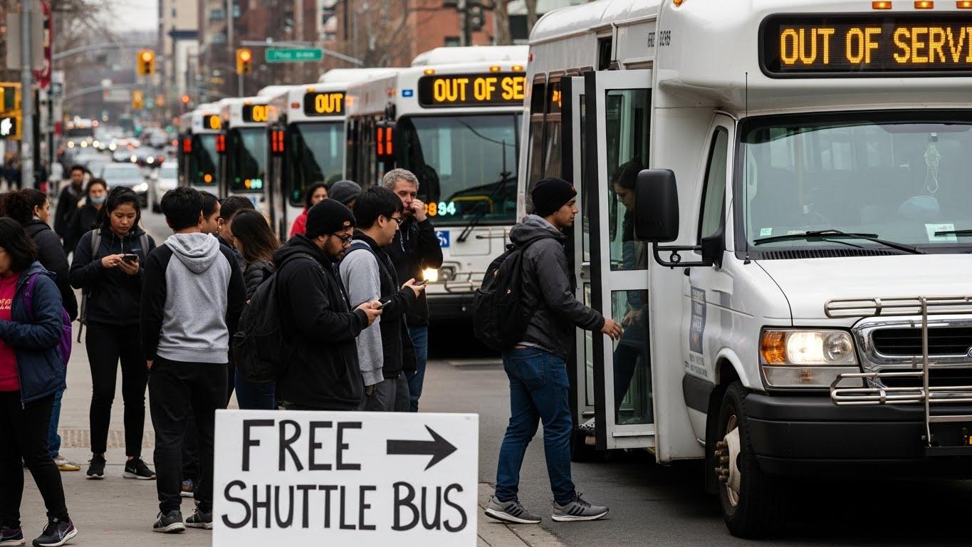 버스 파업 무료셔틀버스