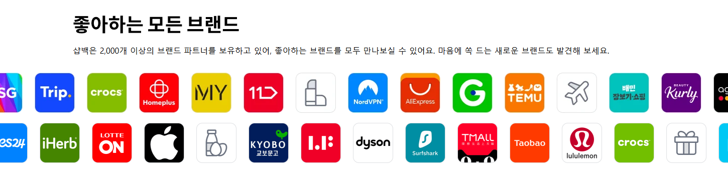 샵백 브랜드