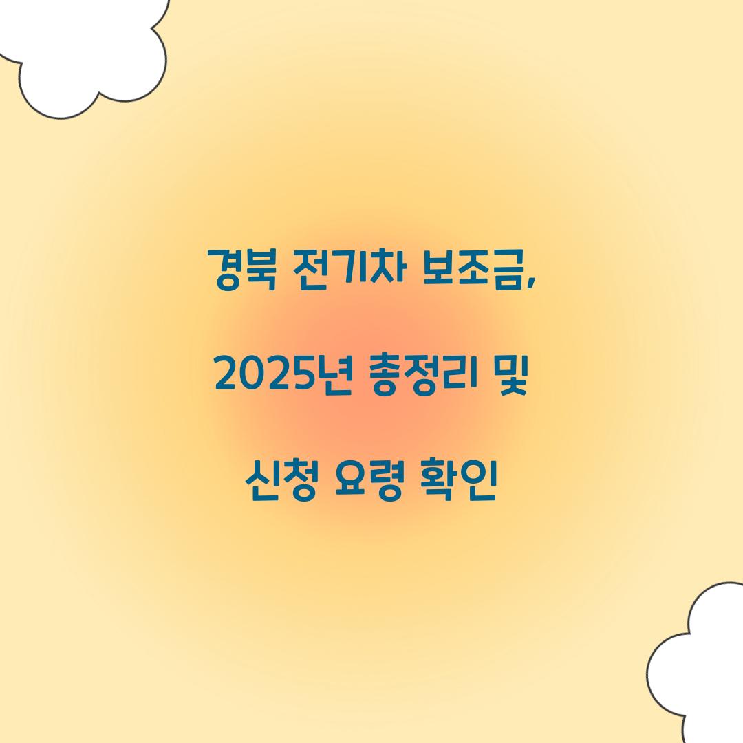 경북 전기차 보조금