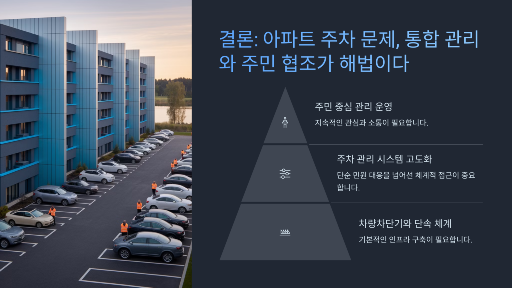 아파트 주차 문제, 시스템과 주민 협조가 함께 가야 한다