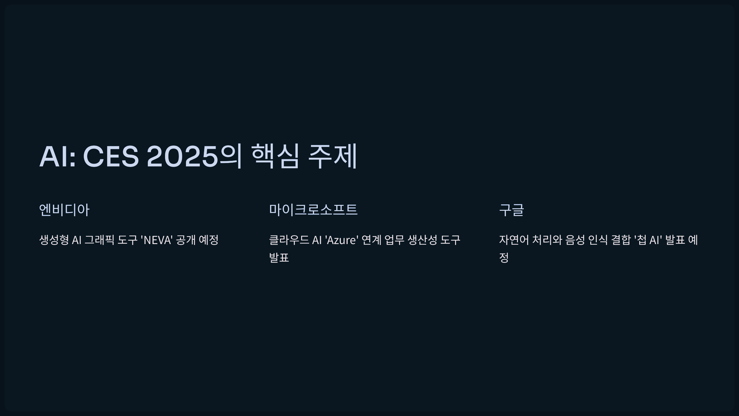 AI: CES 2025의 핵심 주제