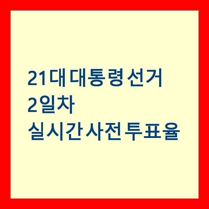21대 대통령선거 2일차 실시간 사전투표율, 지역별 현황과 의미는?