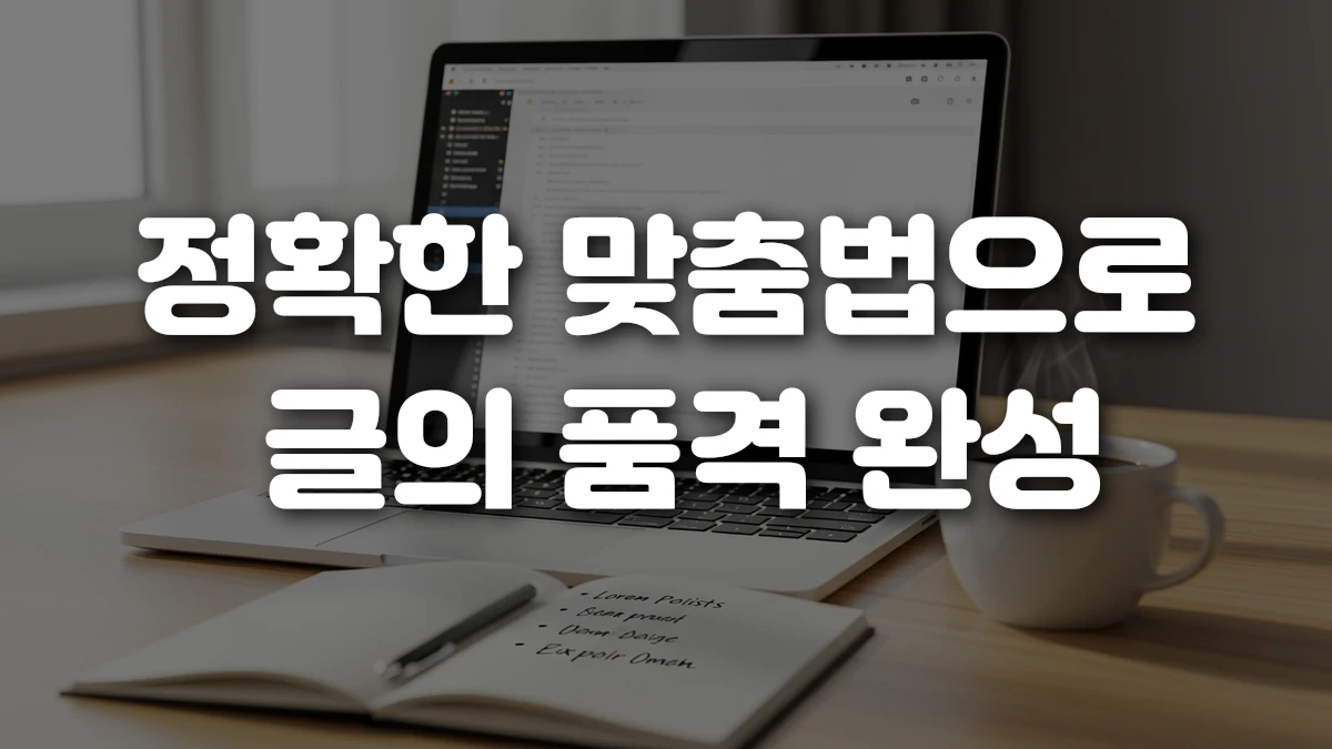 정확한 맞춤법으로 글의 품격 완성