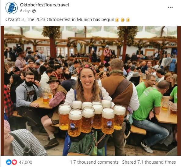 Oktoberfest 2023. Photo by Oktoberfest tours. travel