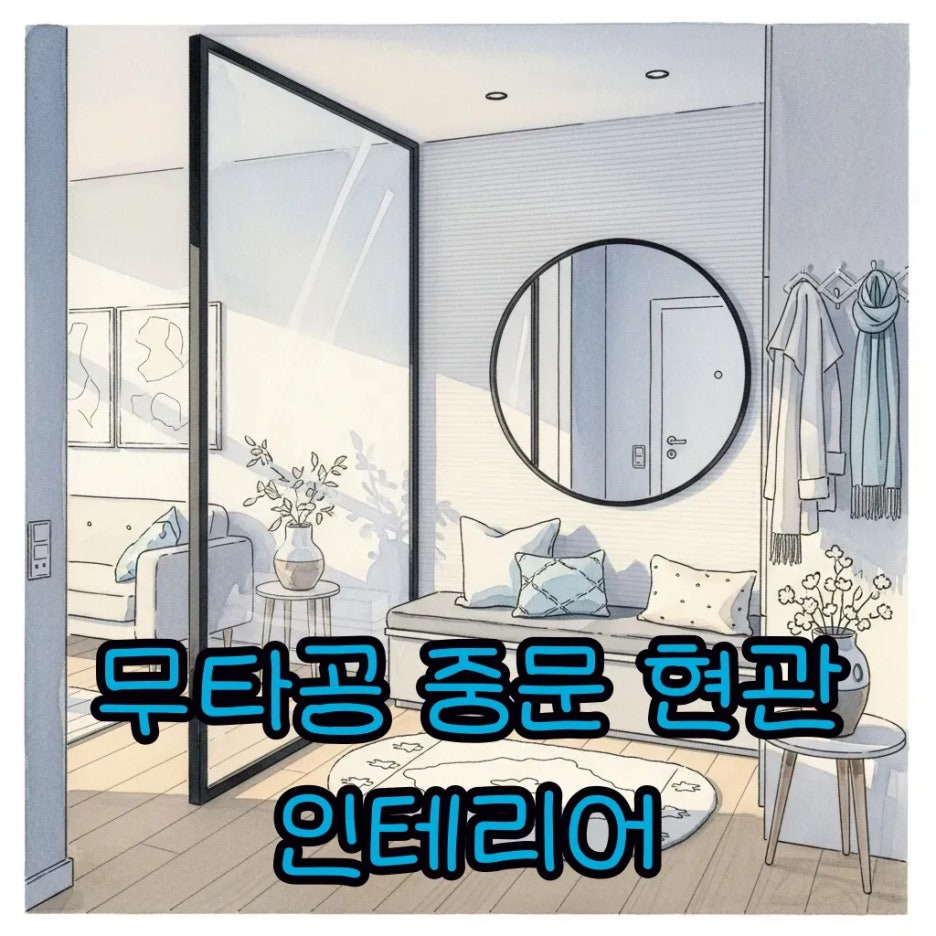 깔끔하게 설치된 무타공 중문으로 아늑해진 현관