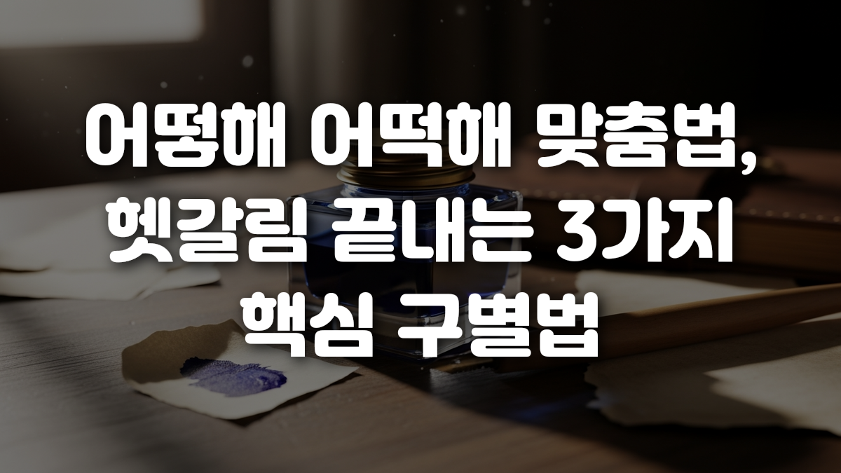 어떻해 어떡해 맞춤법 헷갈림 끝내는 3가지 핵심 구별법