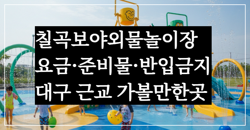 칠곡보야외물놀이장 개장 요금 준비물·반입금지, 여름 방학 대구 근교 가볼만한곳