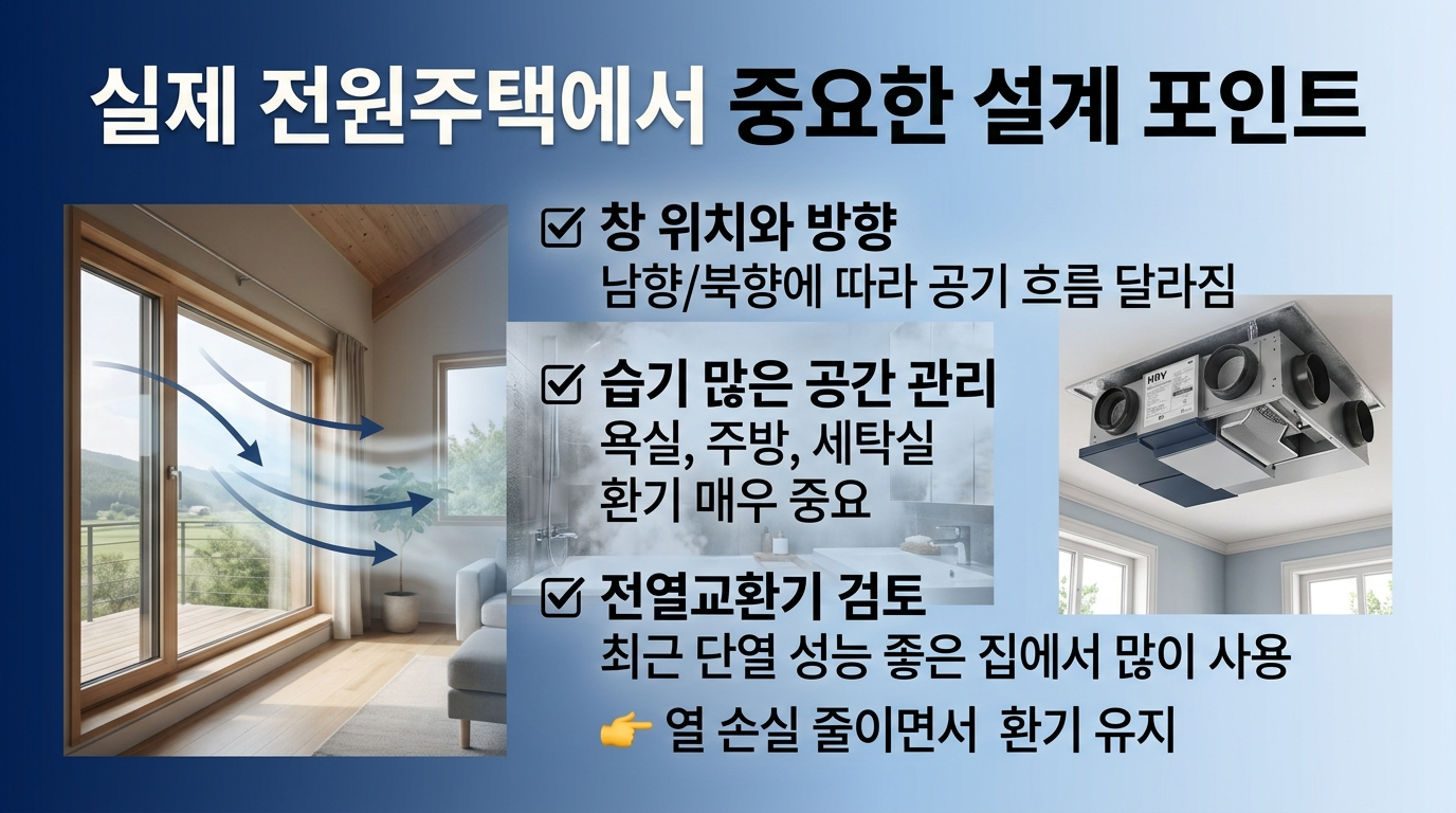 전원주택에서 환기설계의 주요 포인트