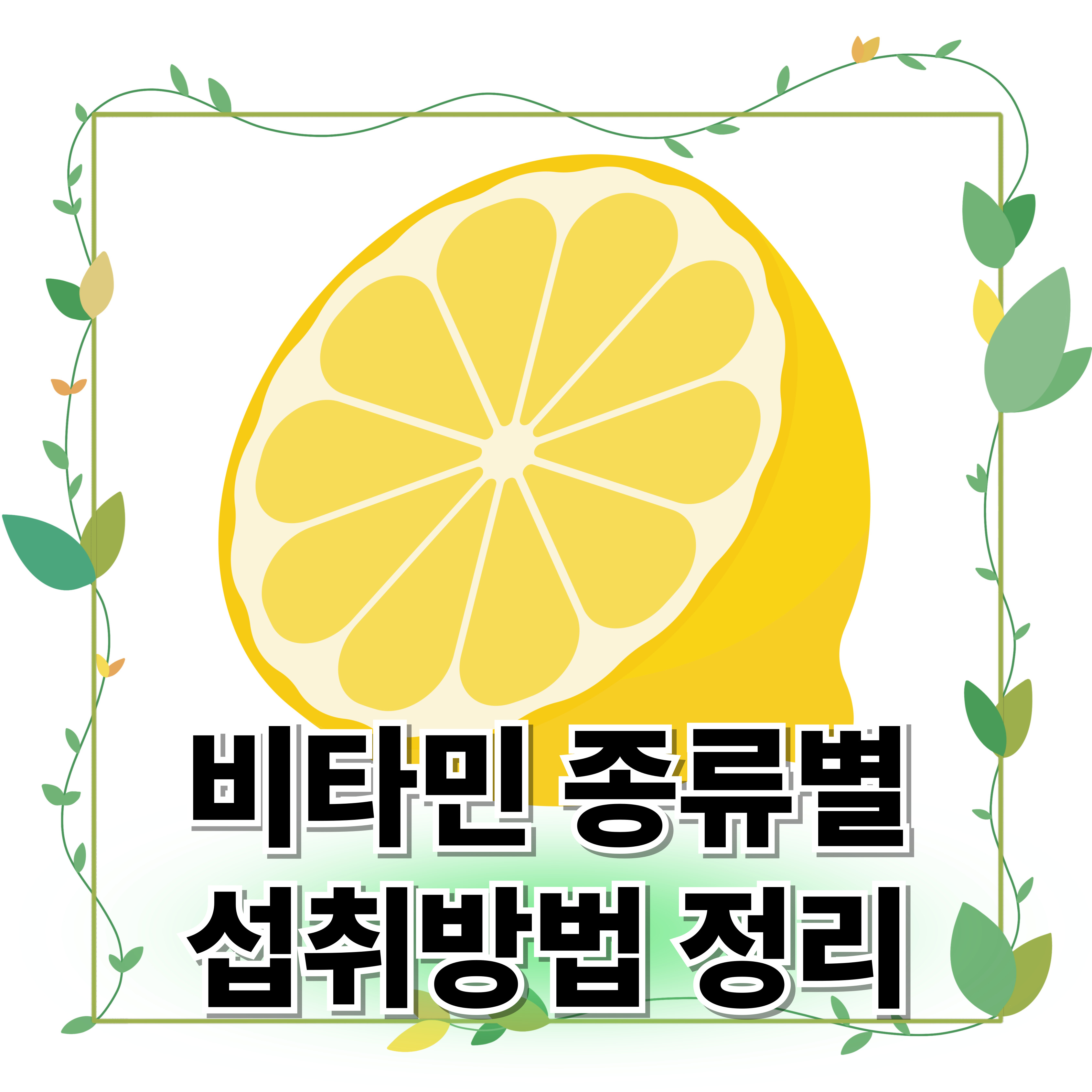 비타민 종류별 섭취법