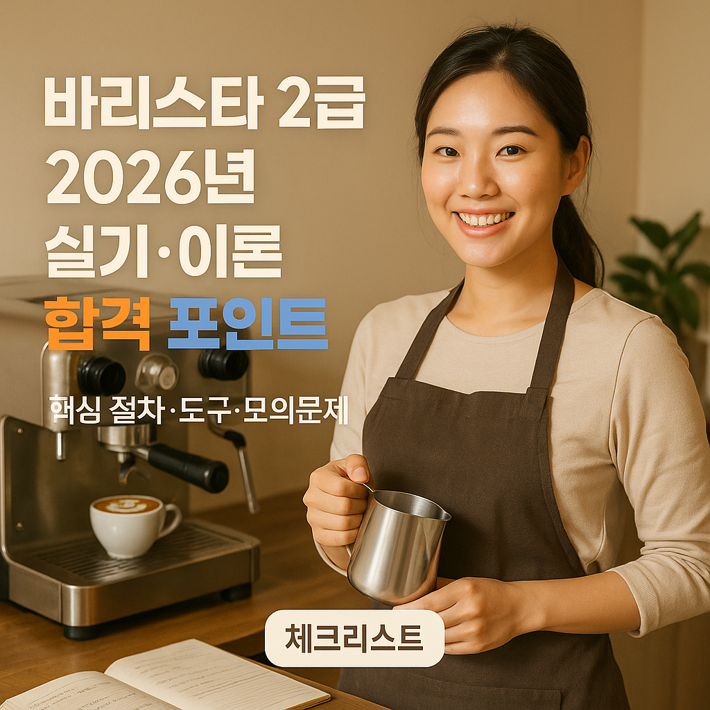 바리스타 2급 2026년 | 실기·이론 합격 포인트 가이드