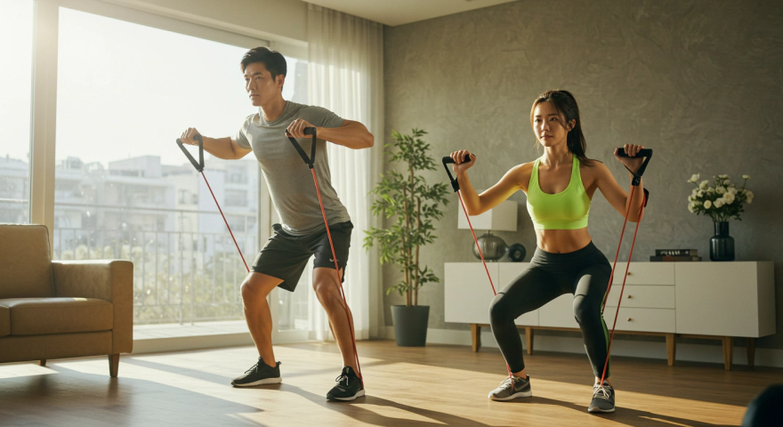 40대 한국인이 생활습관 처럼 운동하는 모습