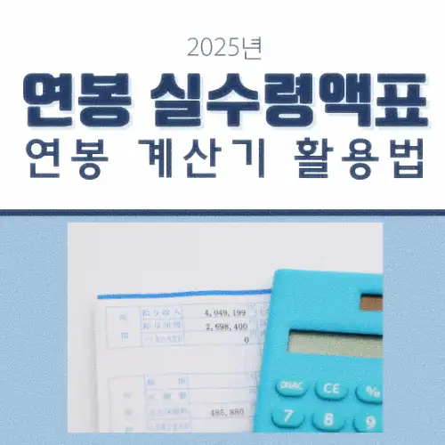 연봉 실수령액표 및 연봉 계산기 활용법