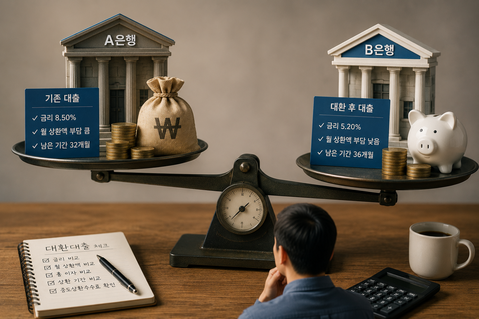 대환대출 비교 저울과 금융 선택