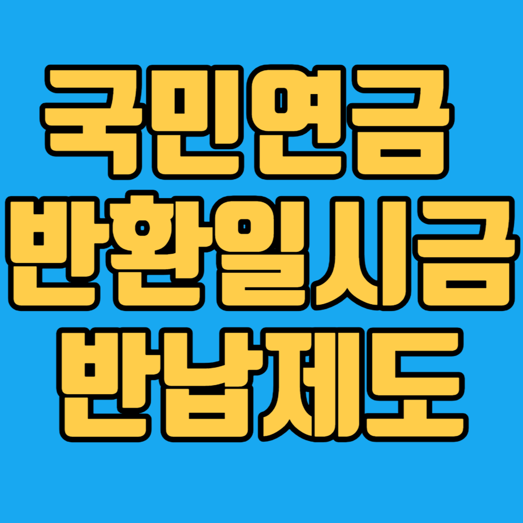 국민연금 반환일시금 반납제도
