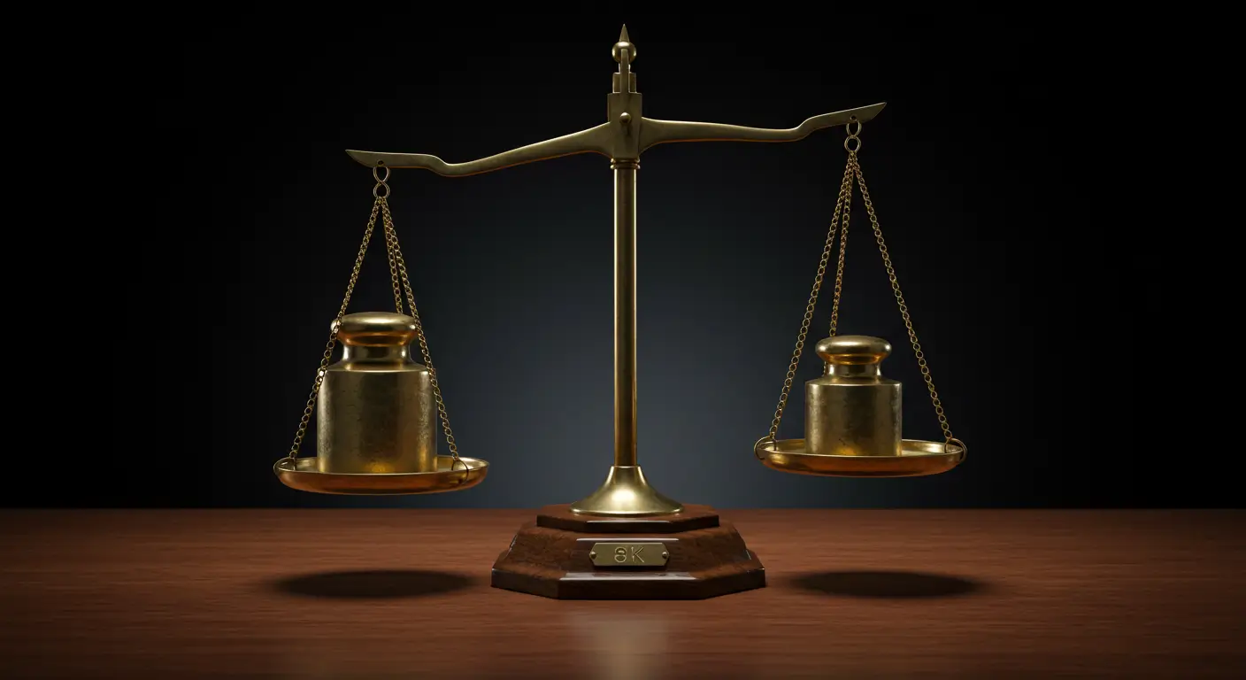 분양권 전매 잔금대출의 LTV 산정 기준이 가장 낮은 금액임을 상징하는 저울 이미지