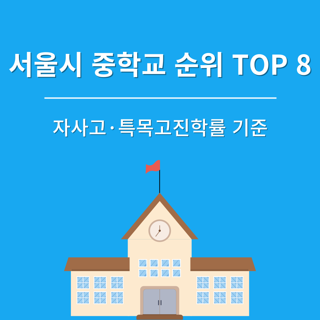 서울 중학교 순위 TOP 8 (2025년 자사고&middot;특목고 진학률 기준)