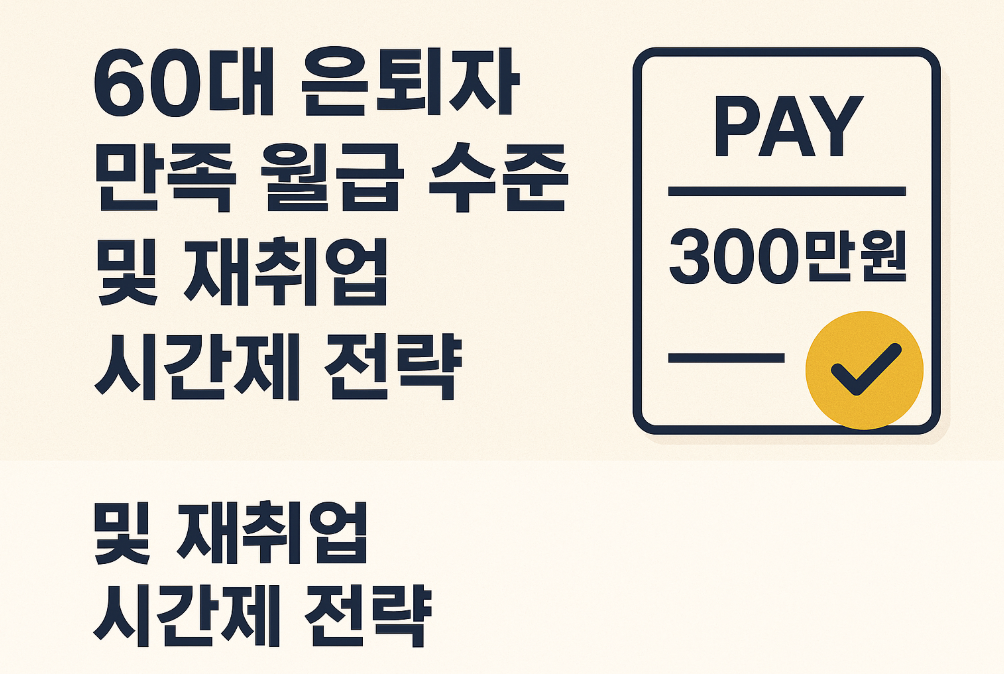 60대 은퇴자 재취업, 월 얼마면 만족할까?