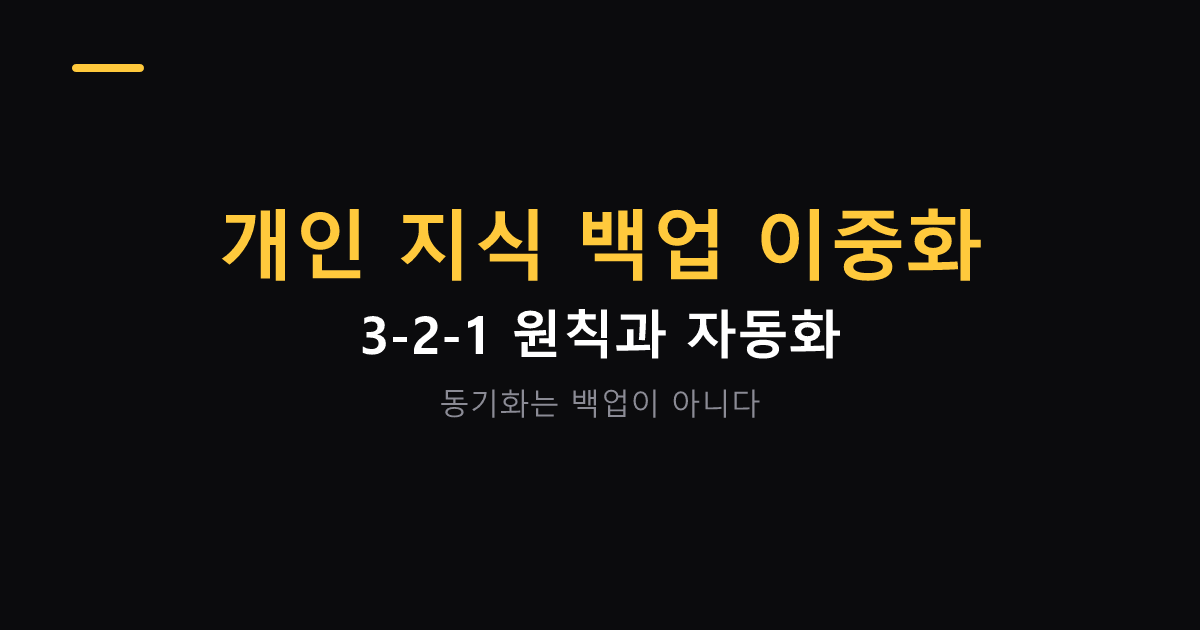 개인 지식 백업 이중화 3-2-1 원칙 대표 이미지