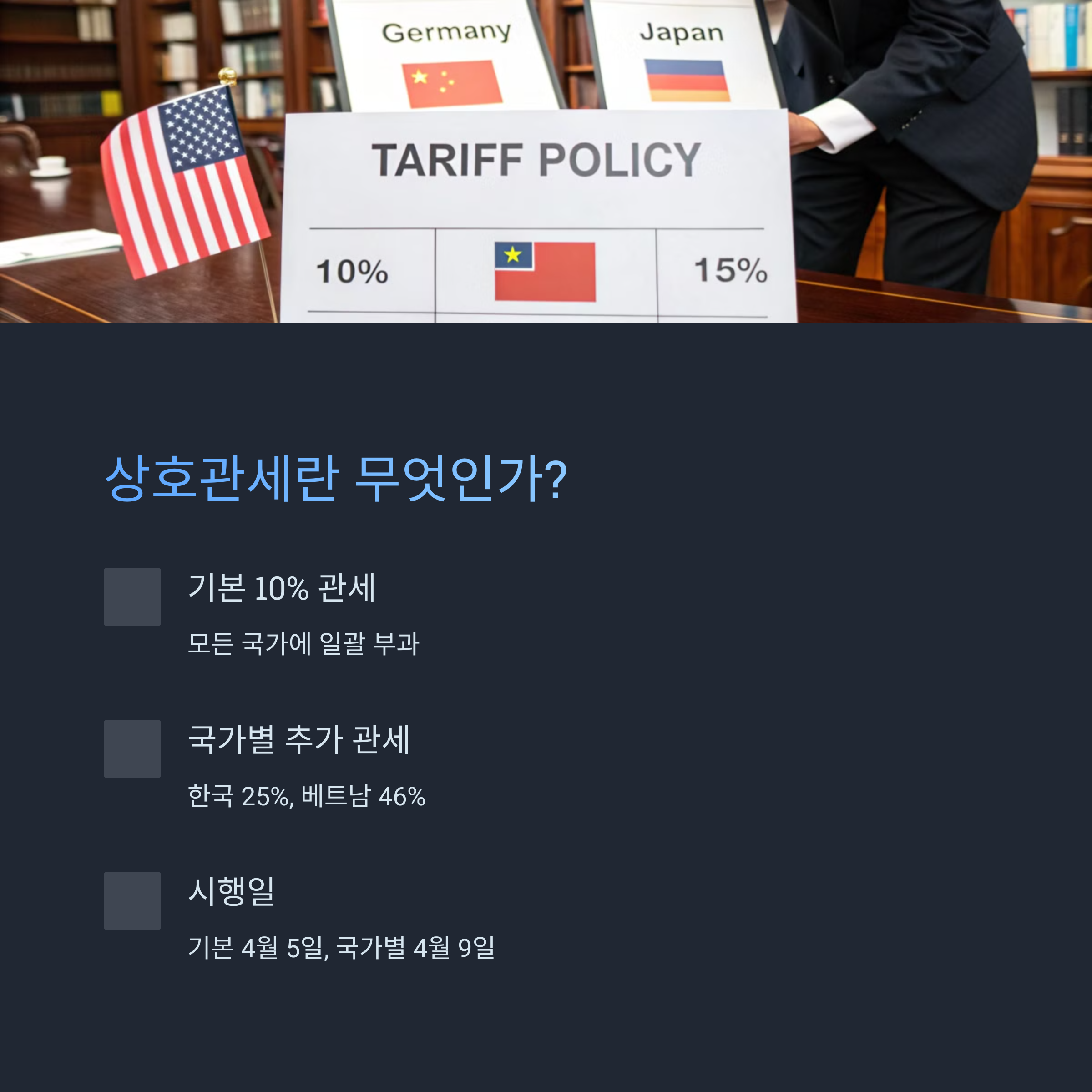 트럼프의 상호관세, 핵심 내용