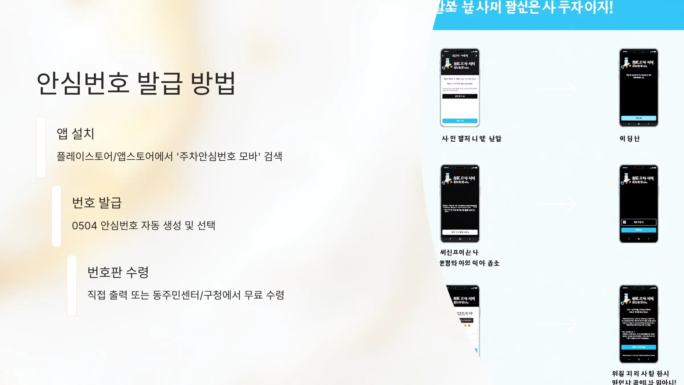 모바 앱 설치 및 안심번호 발급 방법