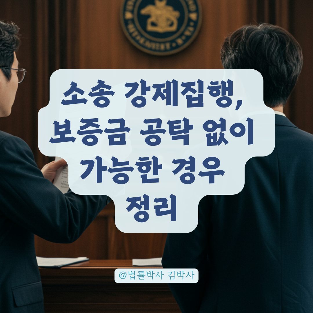 명도소송 강제집행 전, 보증금 공탁 없이 가능한 경우 정리.