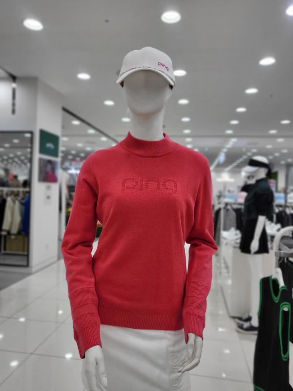 핑 핑골프웨어 KQF GY 여성 모 캐시미어 하이넥 방풍 긴팔 니트 121B3SR182