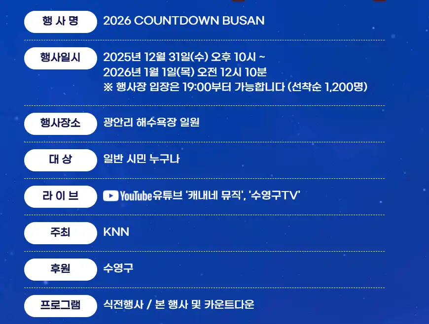 출연 가수 라인업