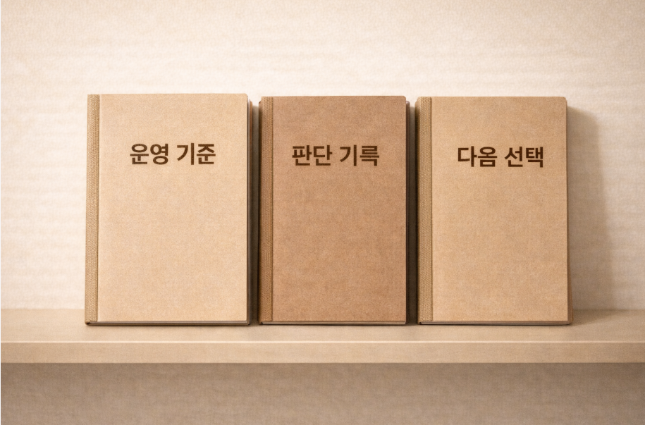 블로그 장기 운영을 위한 기준과 기록의 축적을 상징하는 이미지