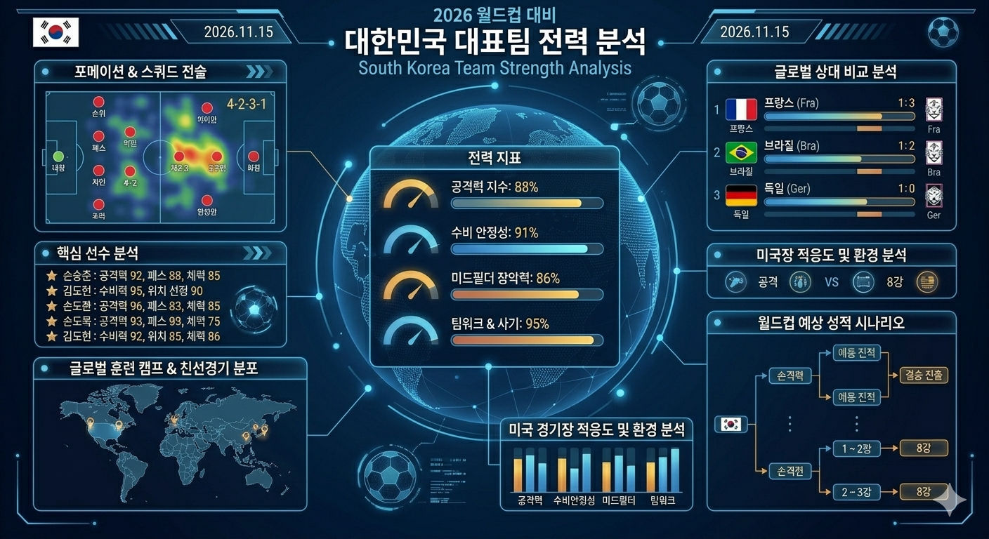 2026 월드컵 한국 경기 일정표: 멕시코 체코 남아공 피파랭킹 및 소름 돋는 상대 전력 분석 (역대급 브런치 시간대!) 관련사진