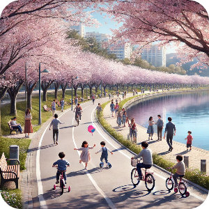 일산 호수공원 벚꽃길 이미지