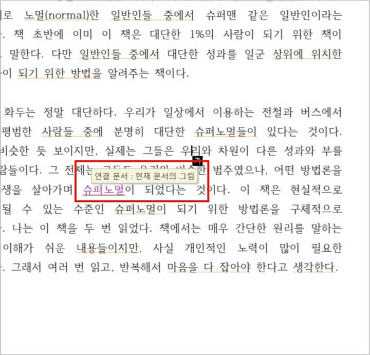 문서-내-하이퍼링크-설정-완료-화면