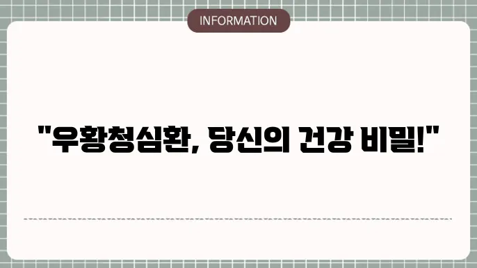 우황청심환 정기적 복용에 대한 조언