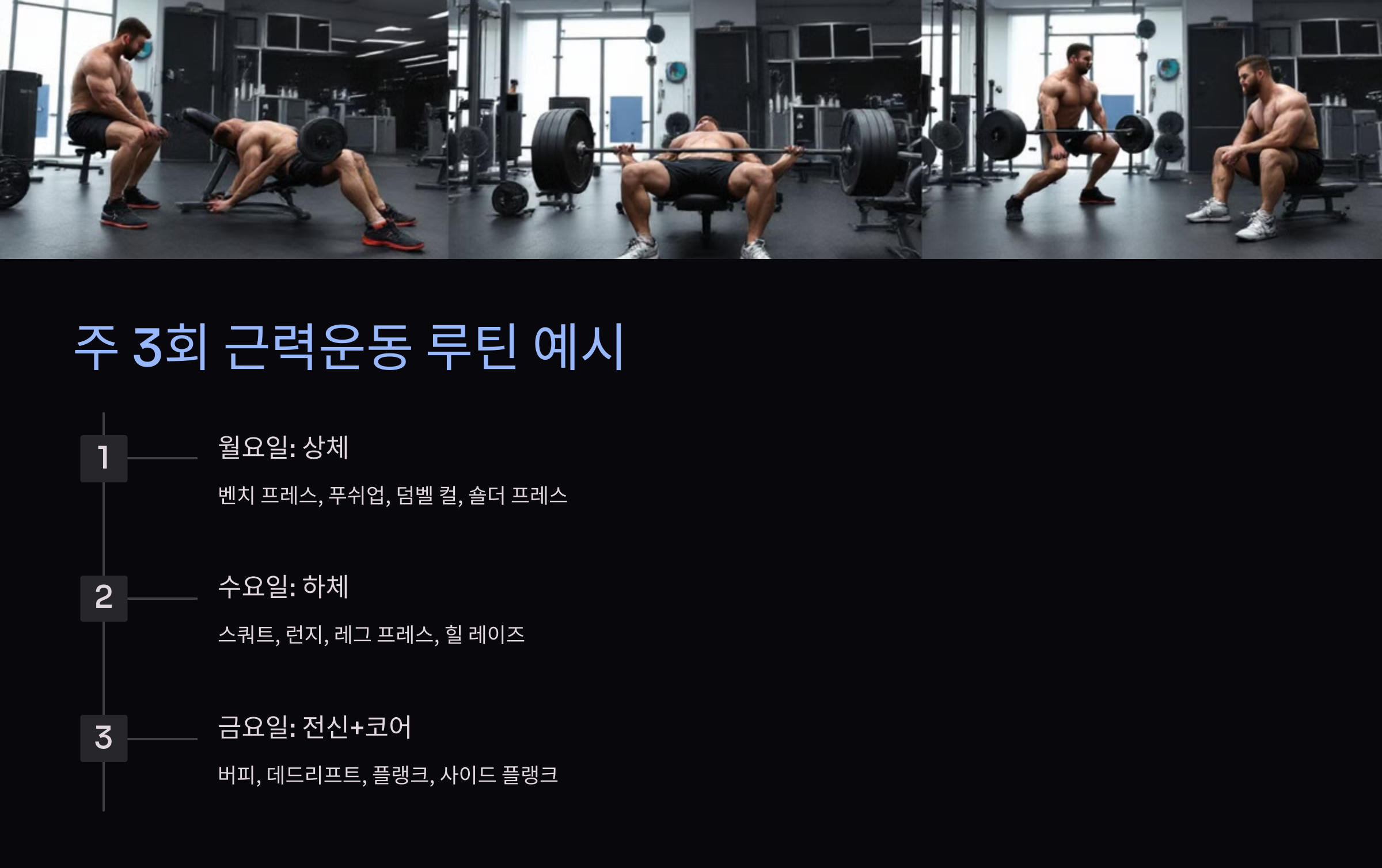 주3회 근력운동 루틴 계획