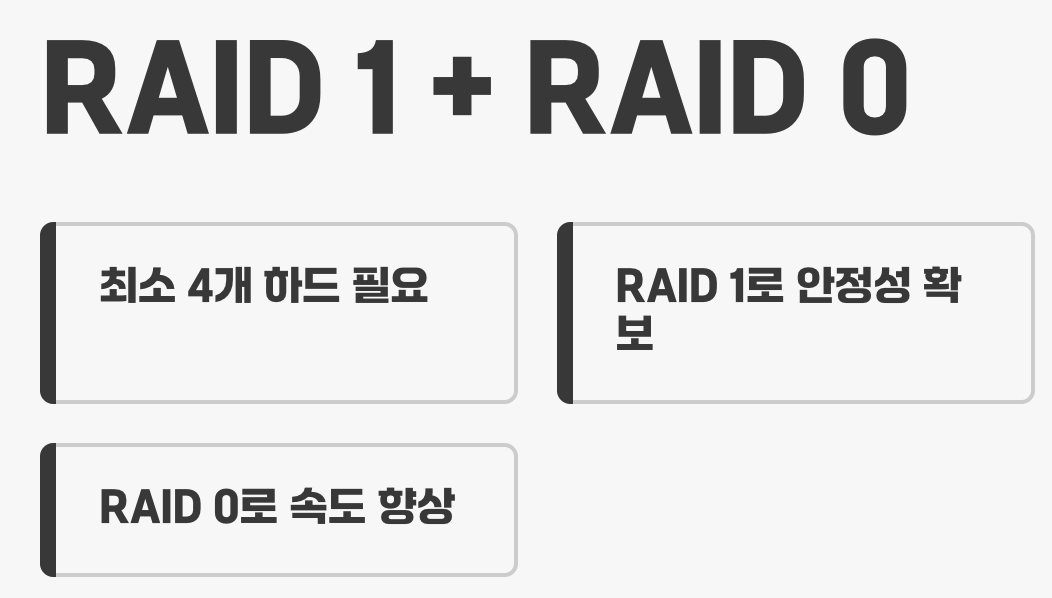 RAID 10(1+0): 속도와 안정성, 둘 다 포기할 수 없다면