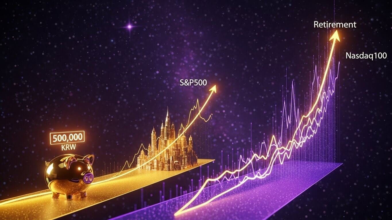S&amp;P500 VS NASDAQ100 - 500,000원 투자 비교