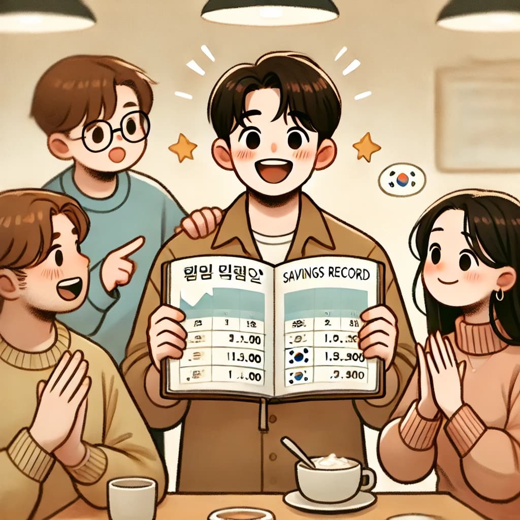 청년도약계좌로 저축된 기록을 보여주는 남성 청년