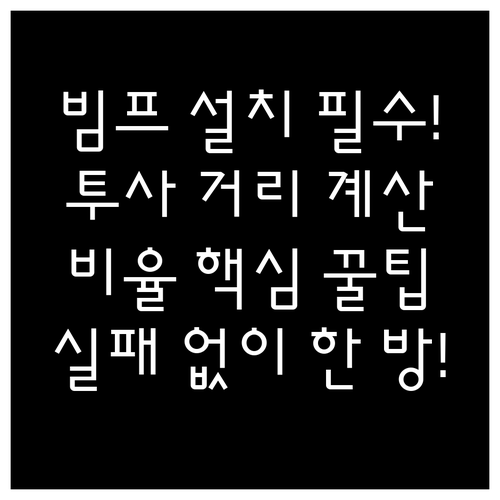 빔프로젝터 설치 성공을 위한 투사 거..