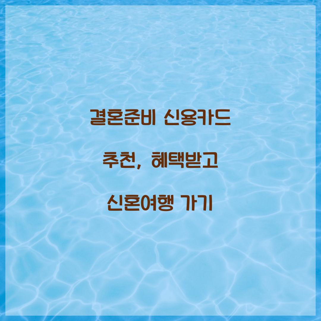 결혼준비 신용카드